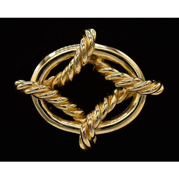 Givenchy Vintage Knot Pin Brooch Gold Chunky Rope Heavy Thick Signed 1980s Bin5A - Picture 1 of 12